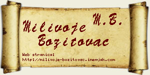 Milivoje Bozitovac vizit kartica
